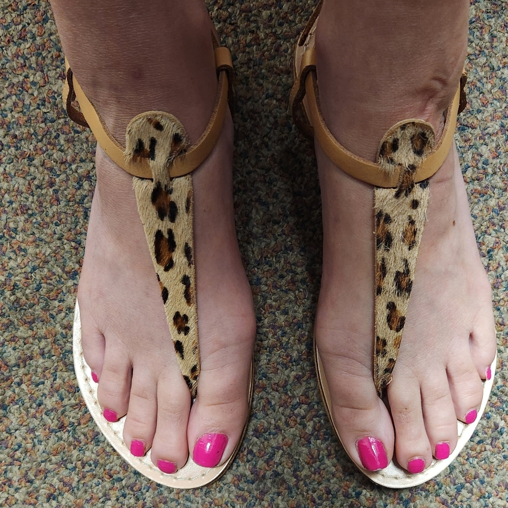 Leopard flat Sandals